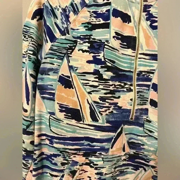 Lilly Pulitzer Nautical Pull Over w/ front Pockets size Small - Picture 4 of 8